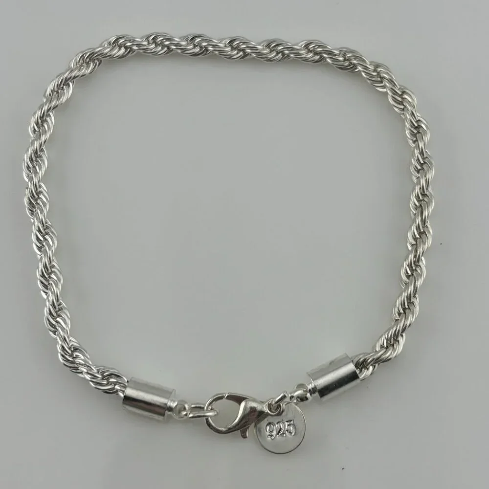 925 Silver Rope Bracelet - Picture 4 of 7